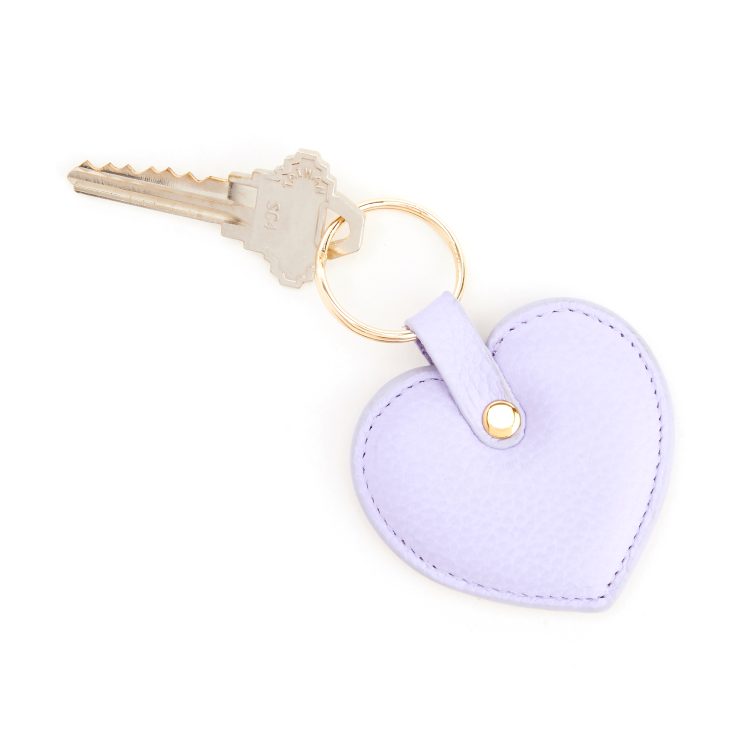 ROYCE New York Monogrammed Luxury Leather Heart Shaped Key Chain