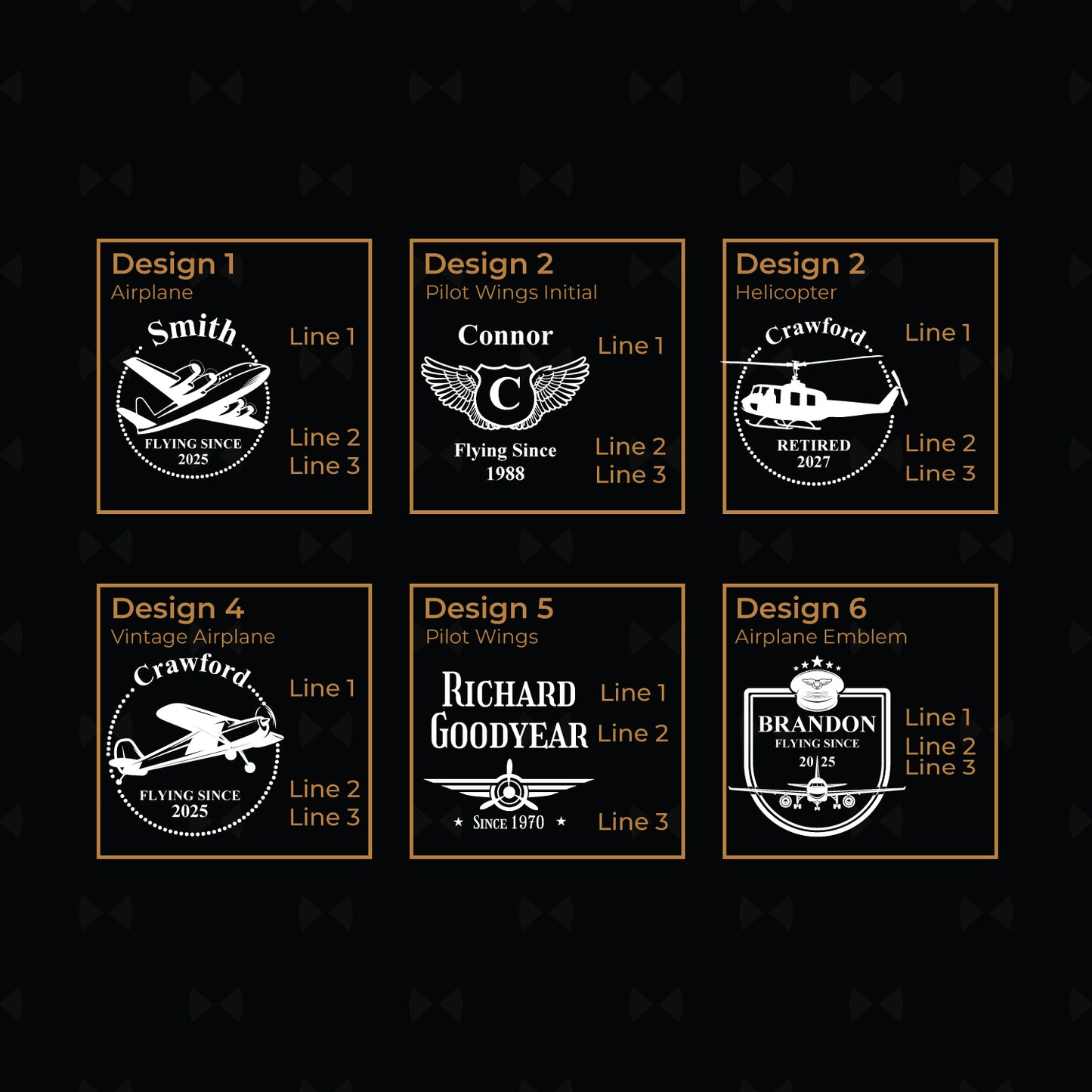 Aviator Pilot Personalized Bamboo Barbeque Tools Gift Set