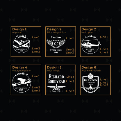 Aviator Pilot Personalized Bamboo Barbeque Tools Gift Set