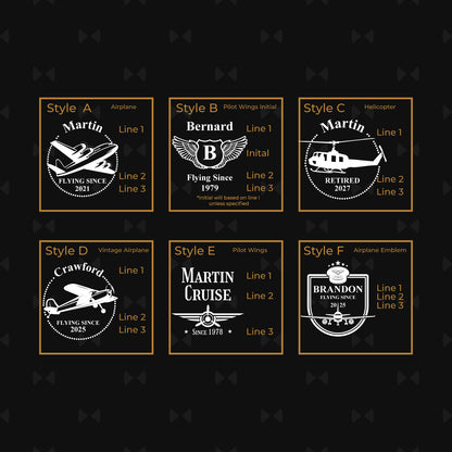 Aviator Pilot Personalized Slate Coasters, Set of 4