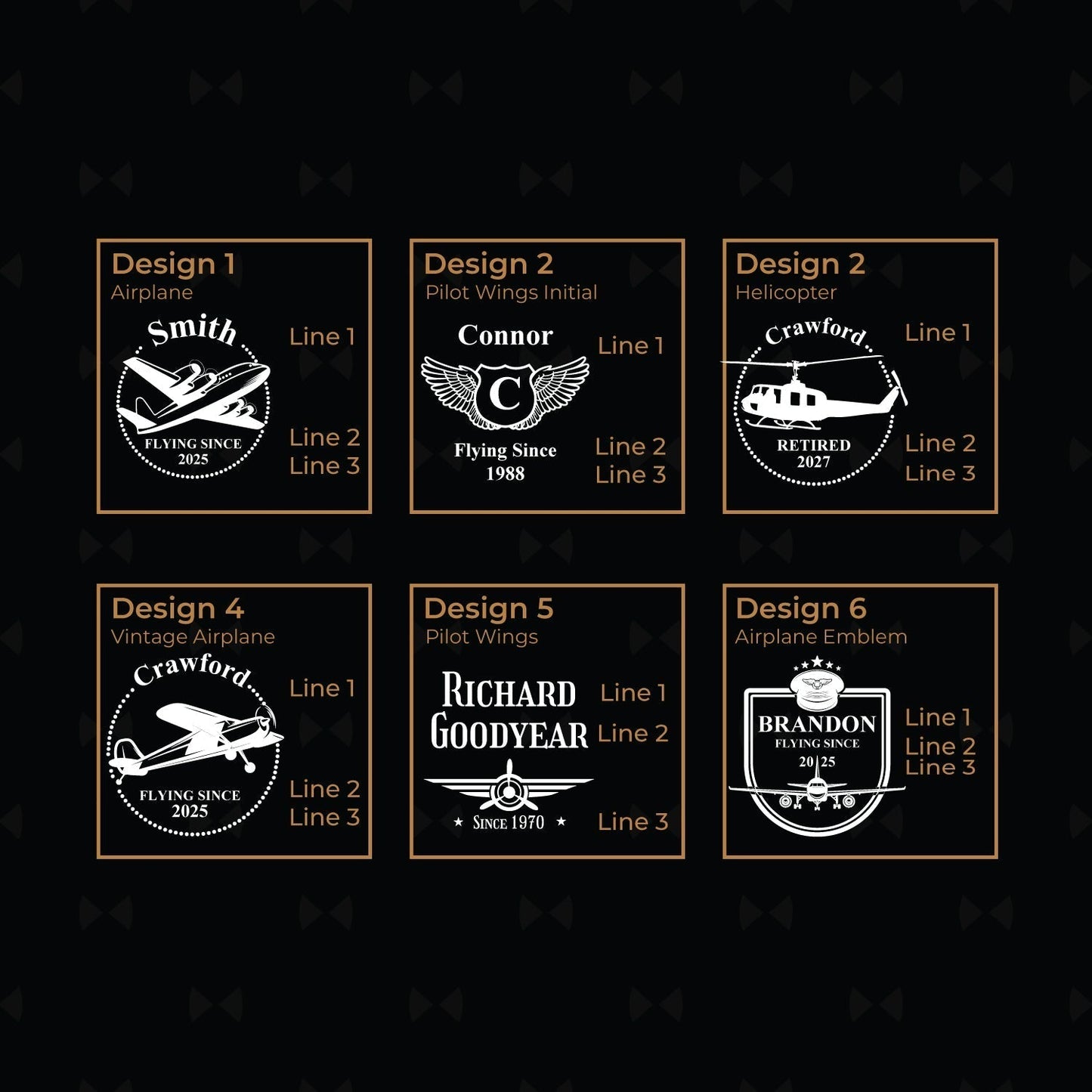 Aviator Pilot Personalized Legacy Reserve Whiskey Decanter with Rocks Glasses - 3 pc