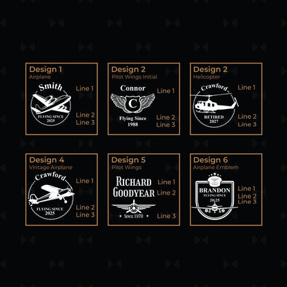 Aviator Pilot Personalized Legacy Reserve Whiskey Decanter with Rocks Glasses - 3 pc