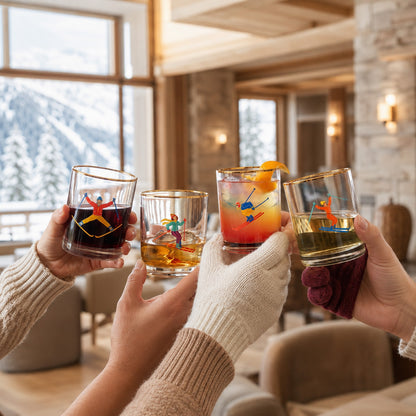 Après Ski Whiskey Rocks Glasses, Set of 4