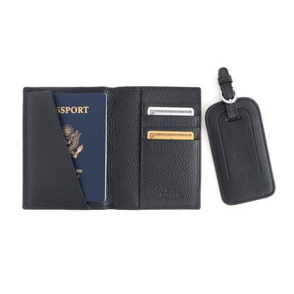 ROYCE New York Monogrammed RFID Passport Case Luggage Tag Set