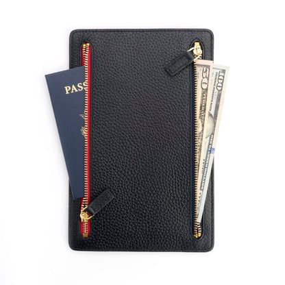 ROYCE New York Monogrammed RFID Blocking Four Zip Travel Organizer