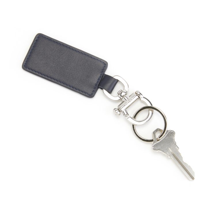 ROYCE New York Monogrammed Leather Luxe Key Chain