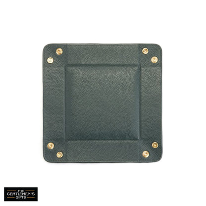ROYCE New York Monogrammed Leather Catchall Valet Tray