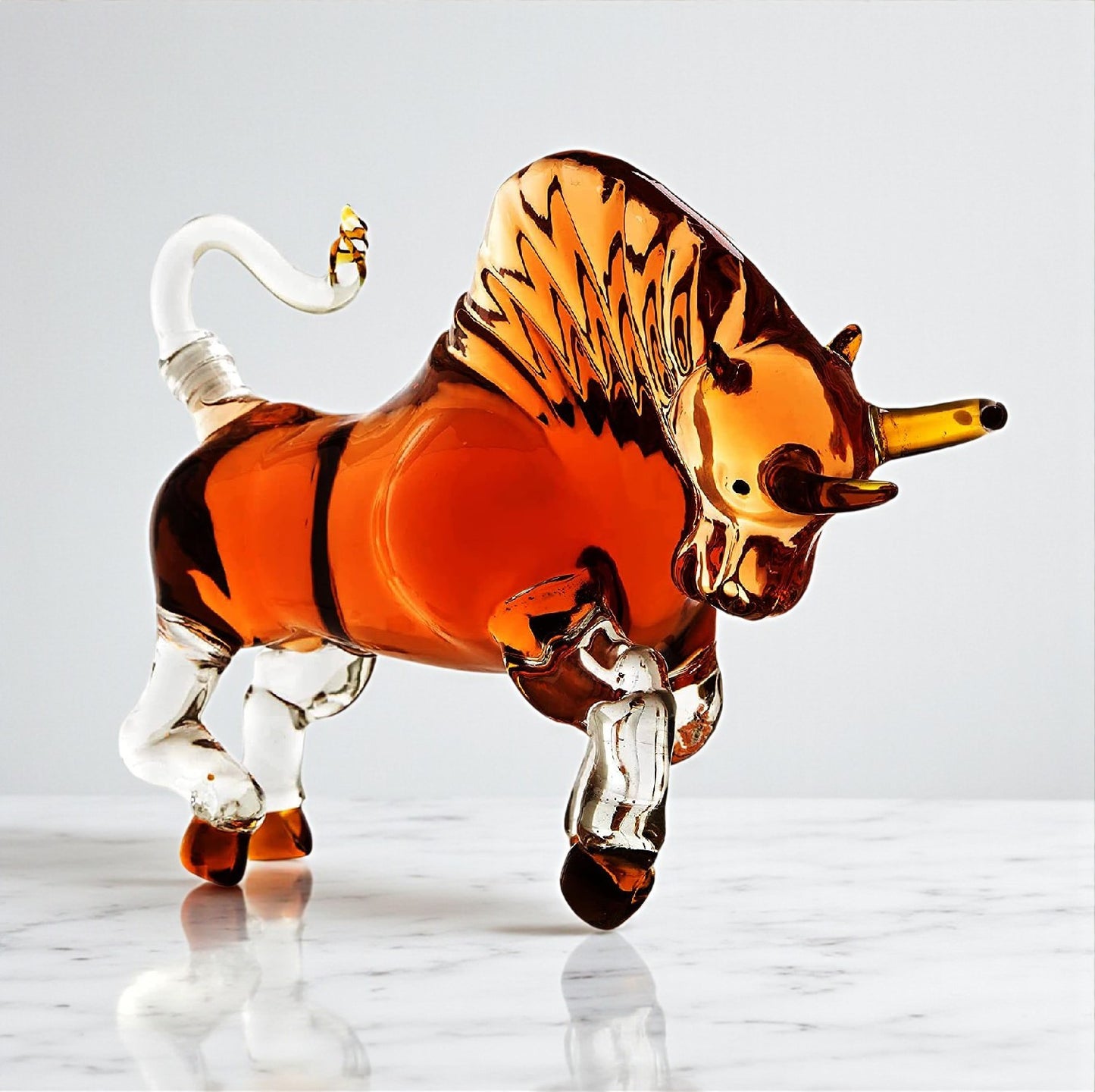 Signature Collection Bull Whiskey Decanter Set with Whiskey Glasses