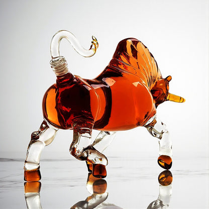 Signature Collection Bull Whiskey Decanter Set with Whiskey Glasses