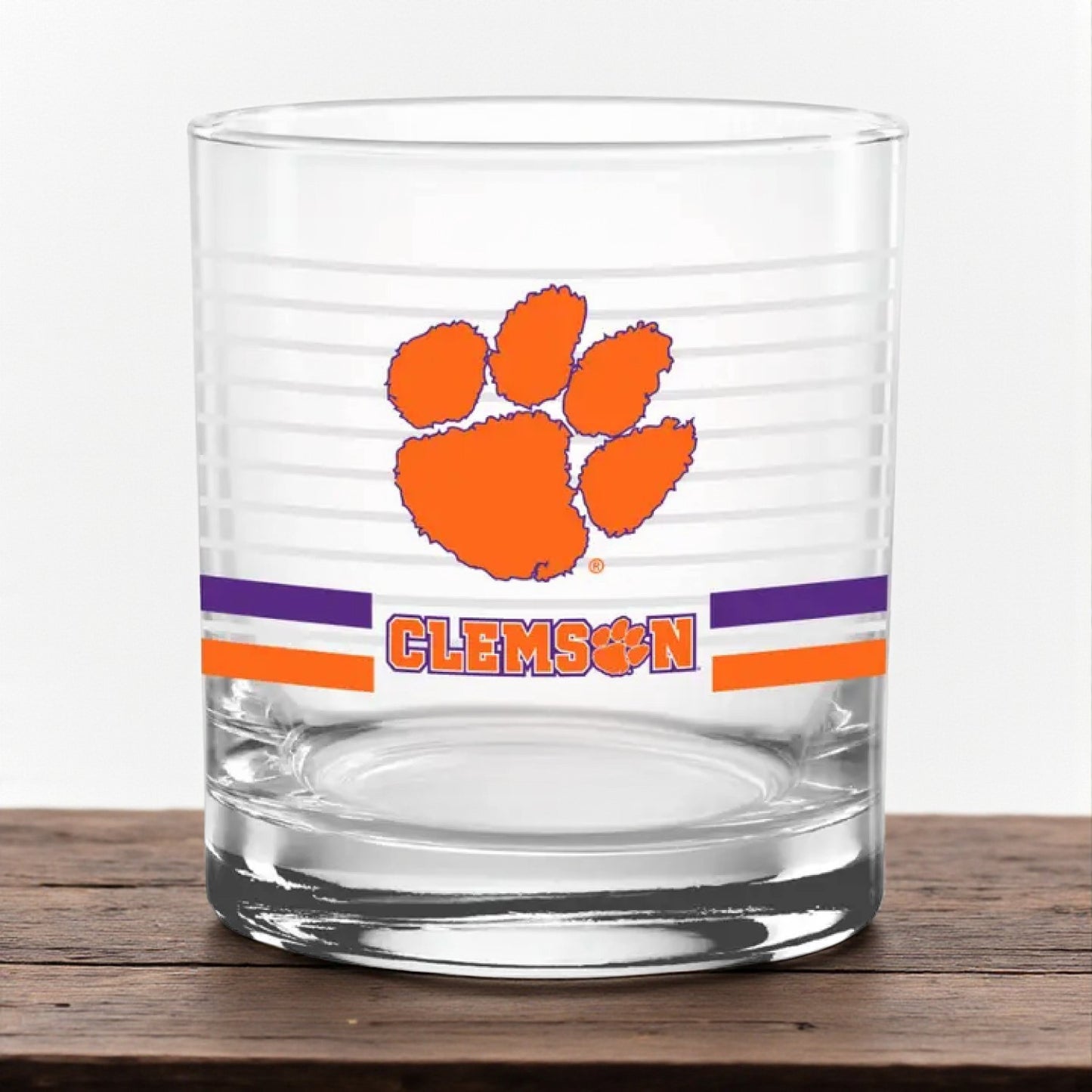 Clemson Tigers Ring Rocks Glass Set - Set of 2