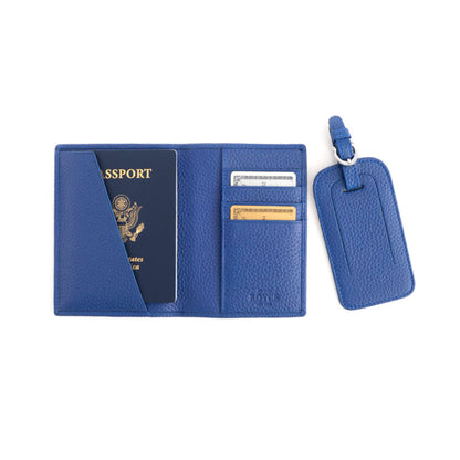 ROYCE New York Monogrammed RFID Passport Case Luggage Tag Set