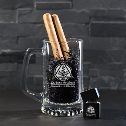 Medical Professionals Personalized Cigar Lighter & Super Size Beer Mug Gift Set