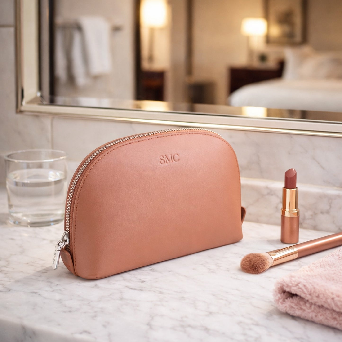 ROYCE New York Monogrammed Compact Cosmetic Makeup Bag