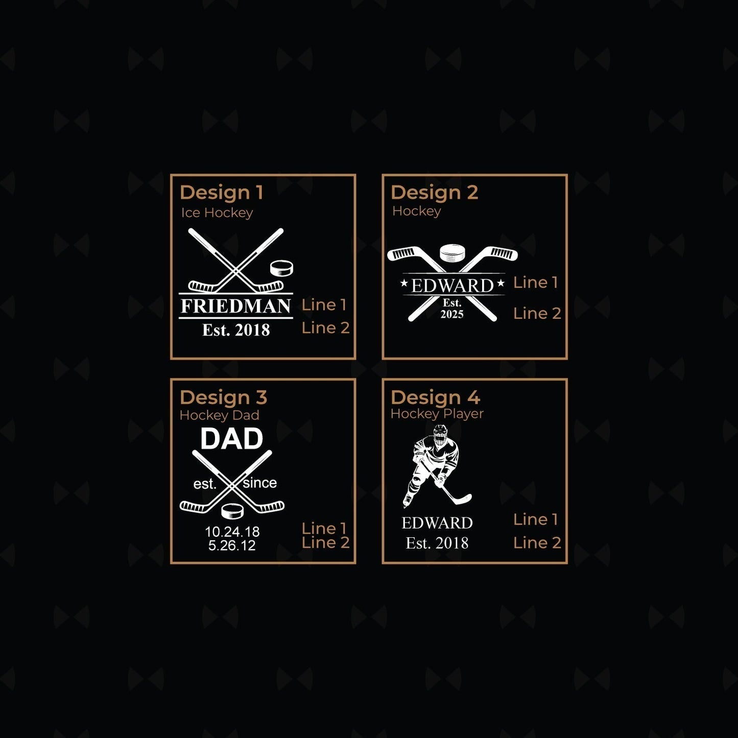 Hockey Personalized Whiskey Decanter with Whiskey Rocks Glasses Set - 3pc