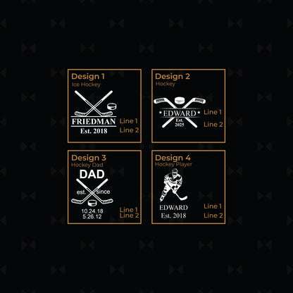 Hockey Personalized 50 Caliber Ammo Box with Pint Glasses Set - 3pc