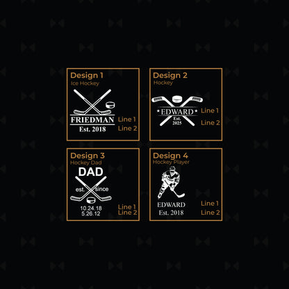 Hockey Personalized Slate Coasters, Set of 4