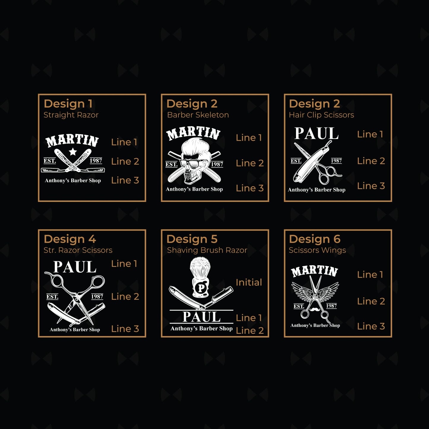 Barber Personalized Classic Whiskey Decanter with Glasses Gift Set