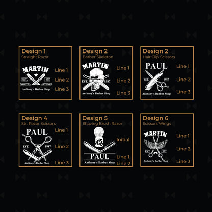 Barber Personalized Classic Whiskey Decanter with Glasses Gift Set