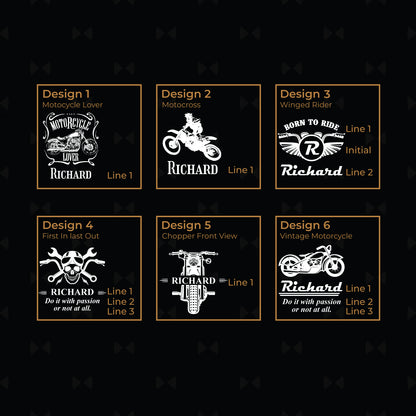 Motorcycle Rider Personalized Cigarette Ashtray and Lighter