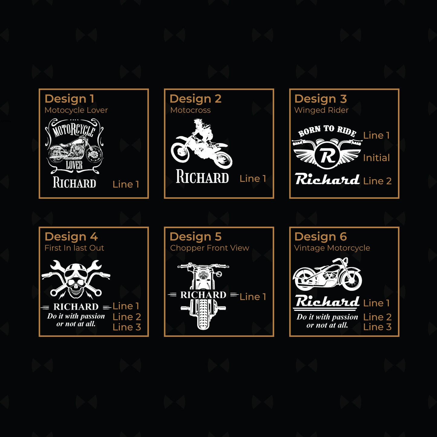 Motorcycle Rider Personalized Leather Poker Gift Set