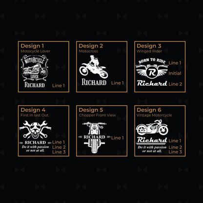 Motorcycle Rider Personalized Beer Snifter - Set of 4