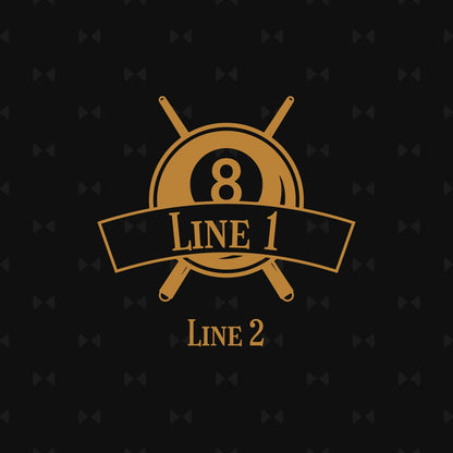 Pool Billiard Eight-Ball Personalized Leather Portfolio