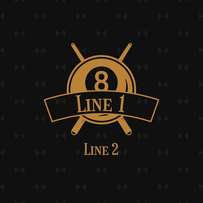 Pool Billiard Eight-Ball Personalized Whiskey Decanter with Whiskey Rocks Glasses Set - 3pc