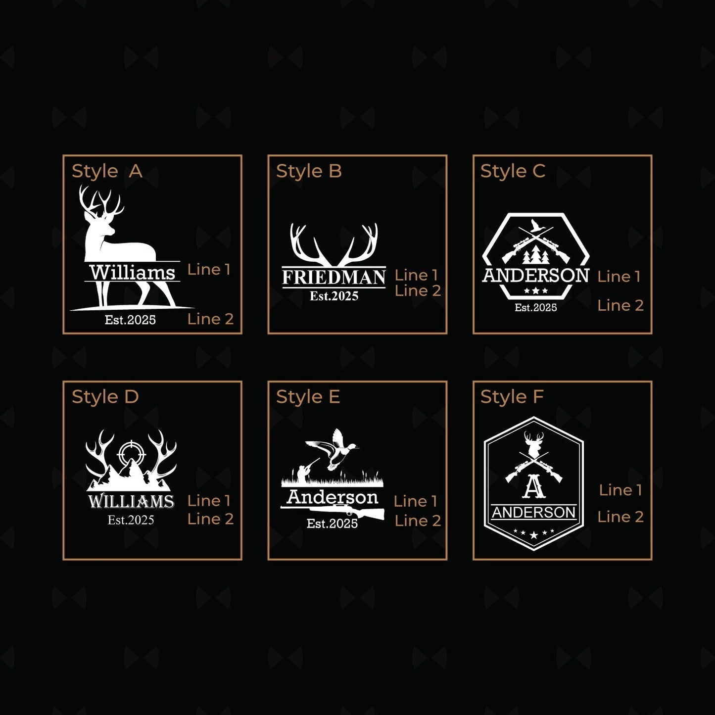 Hunting Personalized .50 Caliber Brass Ceramic Shot Glasses, Set of 2