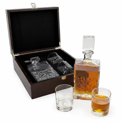 Decanter Set with Deluxe Wooden Box
