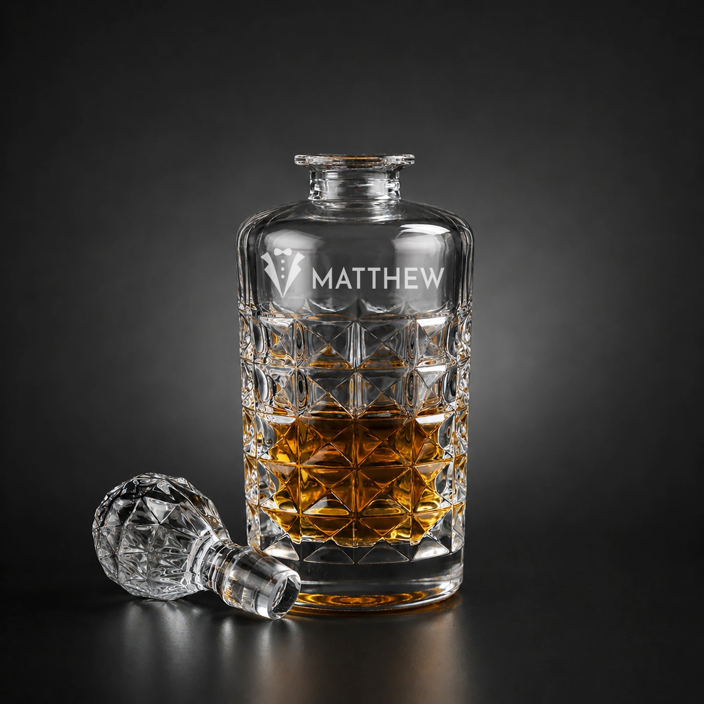 Diamond Reserve Whiskey Decanter and Glass Set - Tuxedo
