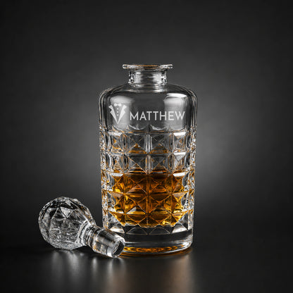 Diamond Reserve Whiskey Decanter and Glass Set - Tuxedo
