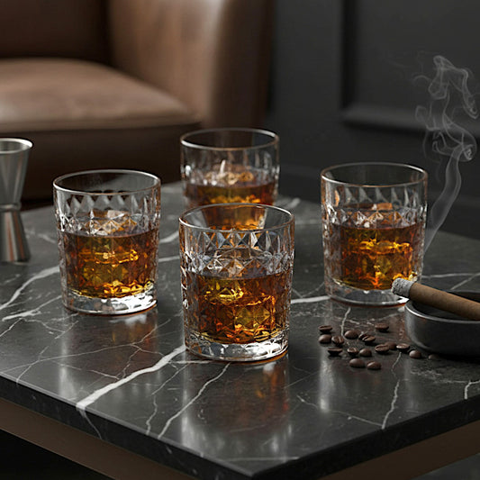 Diamond Whiskey Glasses, Set of 4