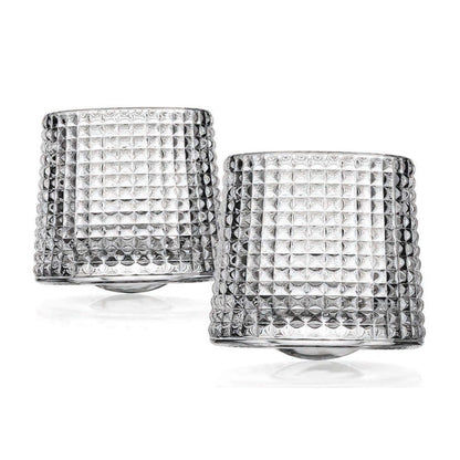 Diamond Whiskey Spinning Crystal Glass, Set of 4