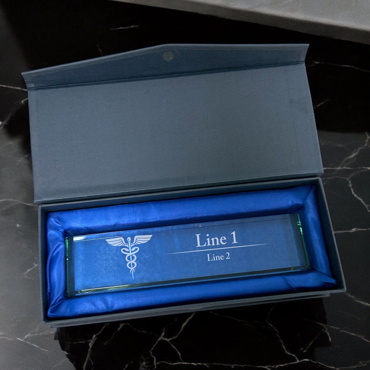 Doctor Engraved Personalized Glass Desk Name Plate