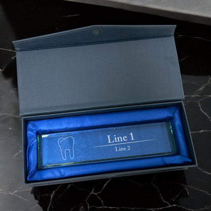 Dentist Engraved Personalized Glass Desk Name Plate