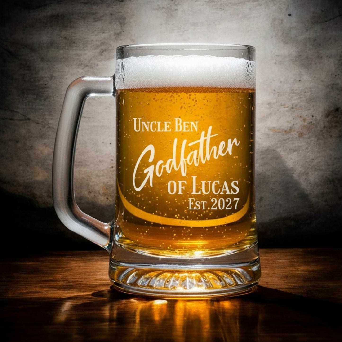 Godparent Personalized Beer Mug Glass Set - 4pc