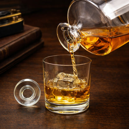 Tropical Coastal Signature Collection Personalized Legacy Reserve Whiskey Decanter with Rocks Glasses - Set of 3