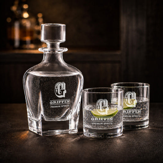 Personalized Monogram Gin and Tonic Decanter Gift Set