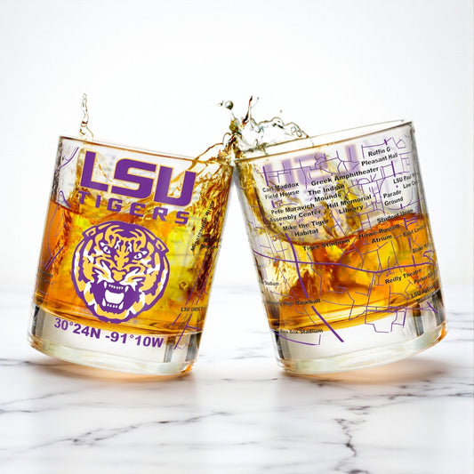 Louisiana State University LSU Whiskey Glass Gift Set -2pc