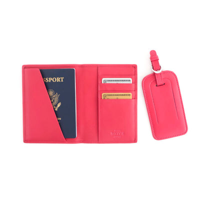 ROYCE New York Monogrammed RFID Passport Case Luggage Tag Set