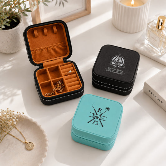 Medical Professionals Personalized Leather Travel Jewelry Case