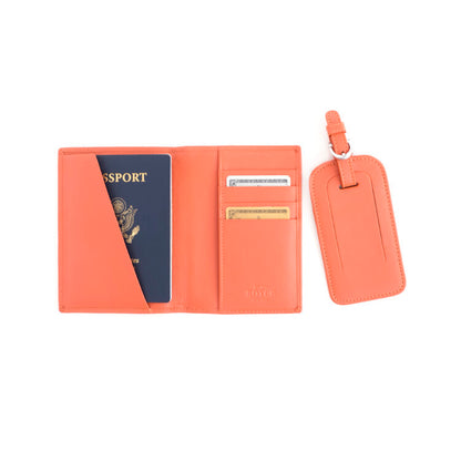 ROYCE New York Monogrammed RFID Passport Case Luggage Tag Set