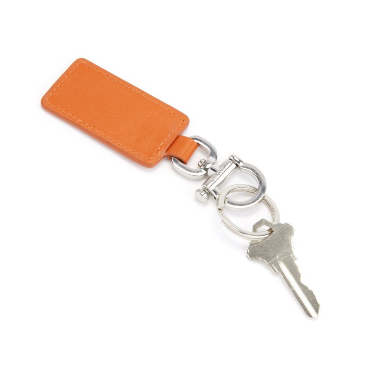 ROYCE New York Monogrammed Leather Luxe Key Chain
