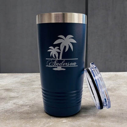Palm Tree Personalized 20 oz. Stainless Steel Tumbler