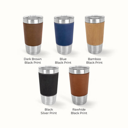Hockey Personalized 20 oz. Leather Tumbler