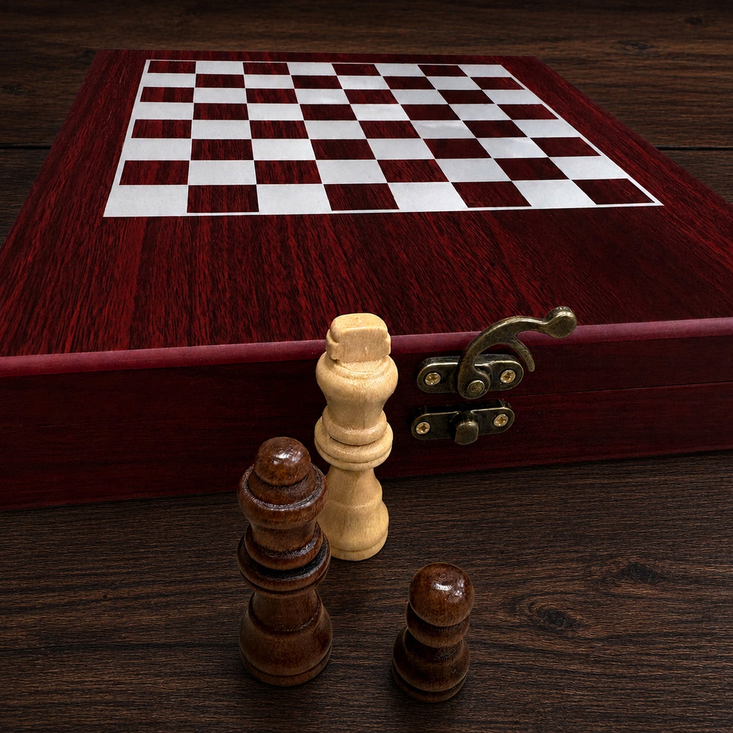 Signature Personalized Deluxe Chess Set with Storage Board