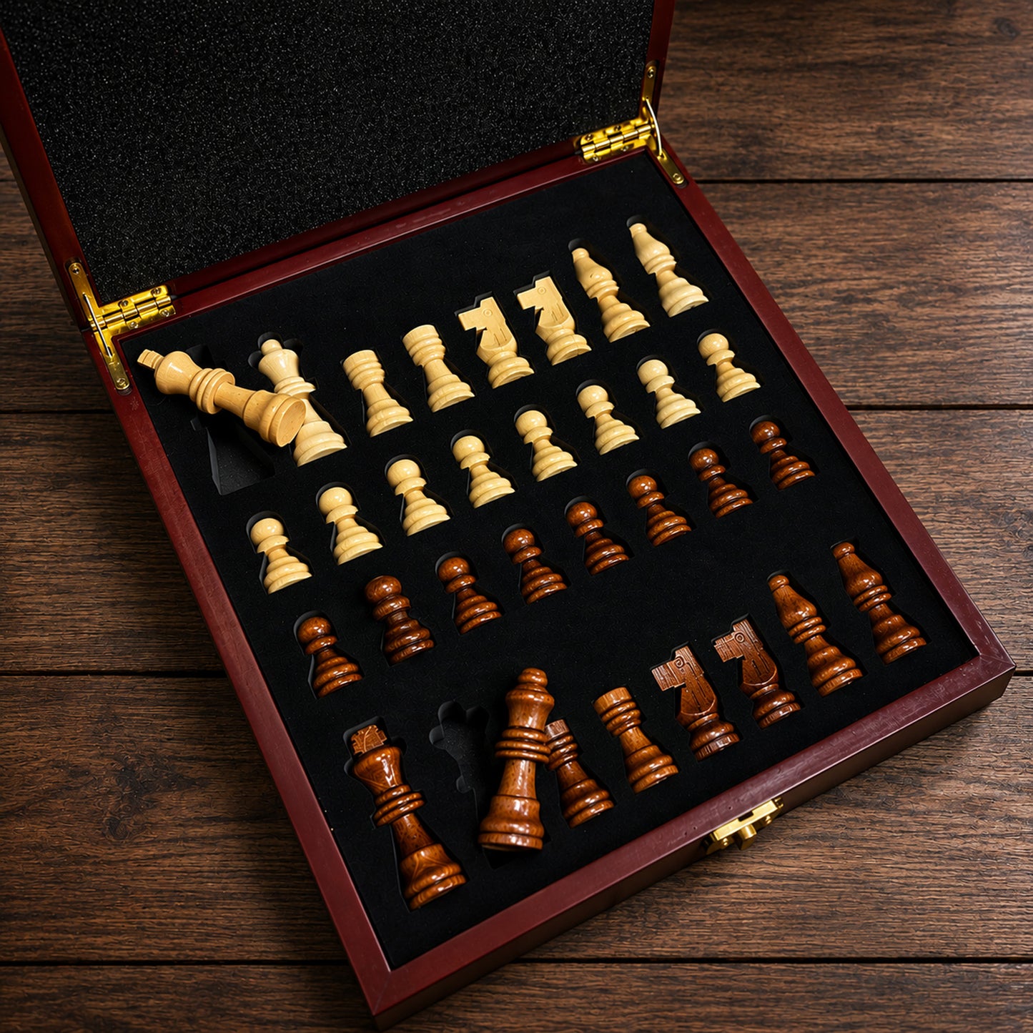 Signature Personalized Deluxe Chess Set with Storage Board