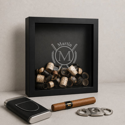 Personalized Cigar Label Display Case for Golfers – Shadow Box Keepsake