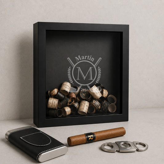 Personalized Cigar Label Display Case for Golfers – Shadow Box Keepsake