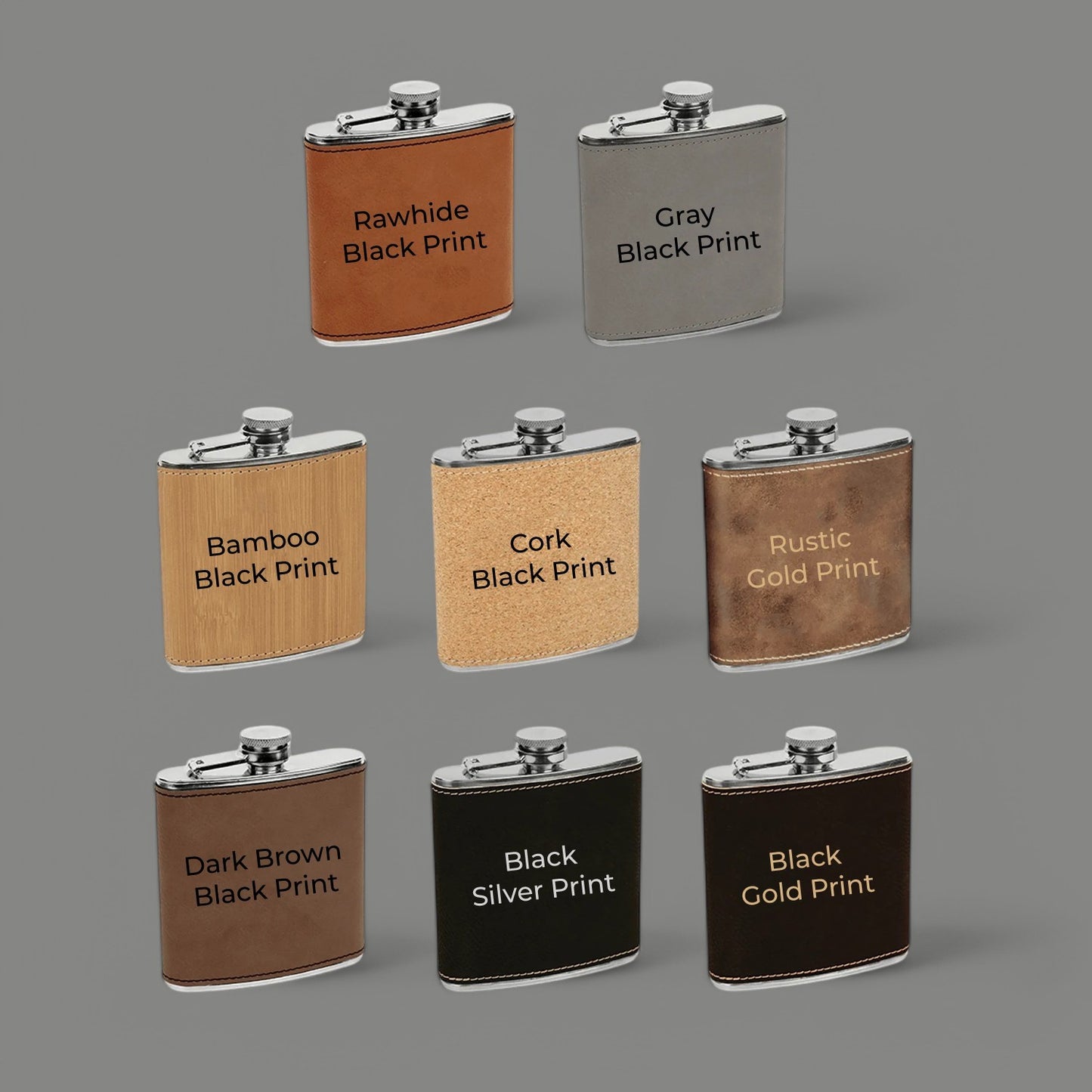 Seashell Personalized Leather Wrapped Flask